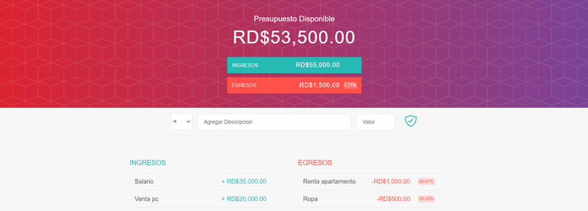 Imagen del proyecto Aplicacion de presupuesto
